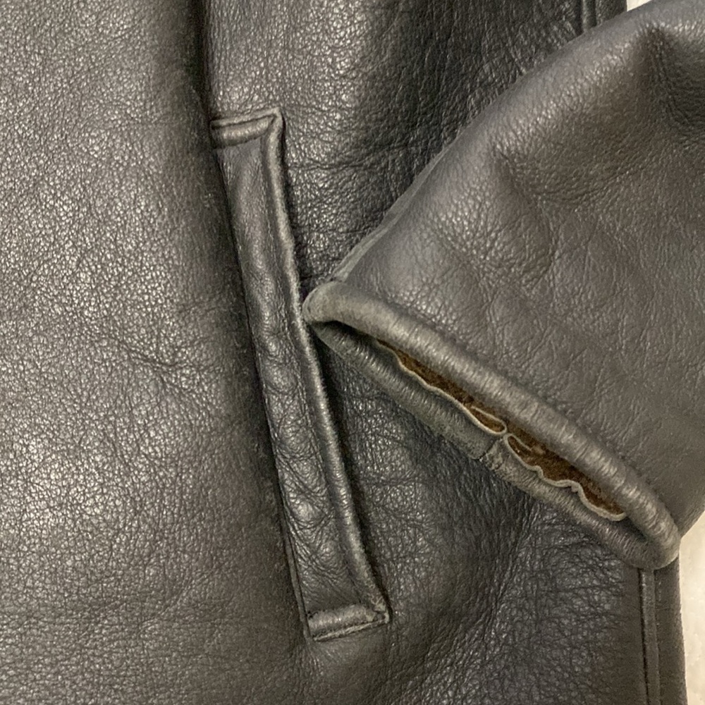 Real Shearling Vintage Aviator Jacket XL - Picture 13 of 15